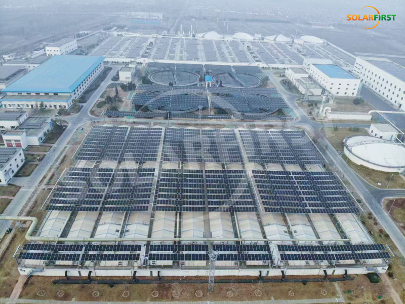Zibo Shandong 1,9 MWp flexibles Montagesystem – Kläranlagenprojekt